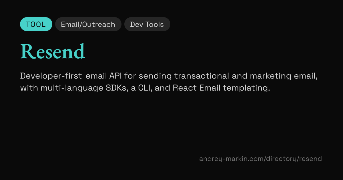 Resend | Directory | Andrey Markin