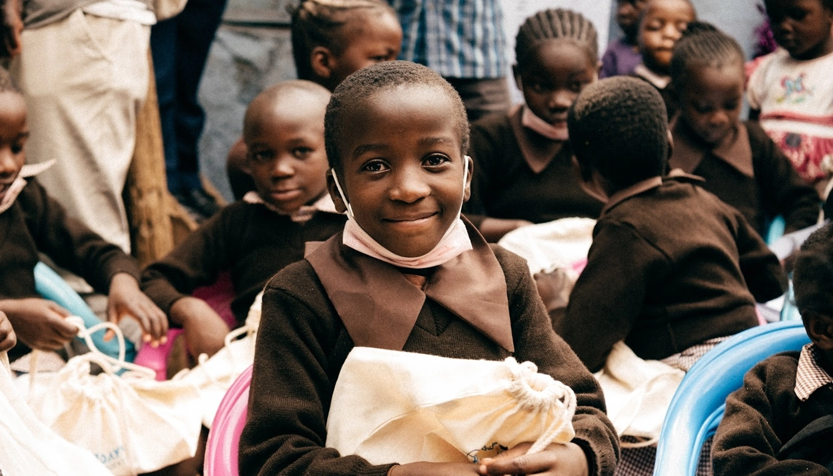 Yang student of Tabor School smiles looking into camera