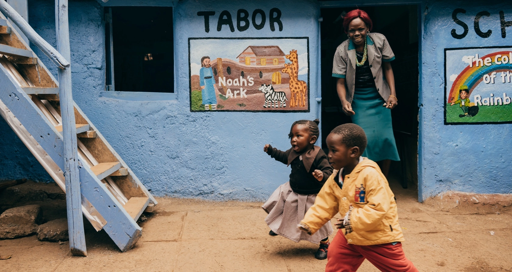Children playing at Tabor School yard in Kibera Slum